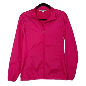 PORT AUTHORITY Vibrant Pink Long Sleeve Zipper Front Windbreaker Jacket XSMALL